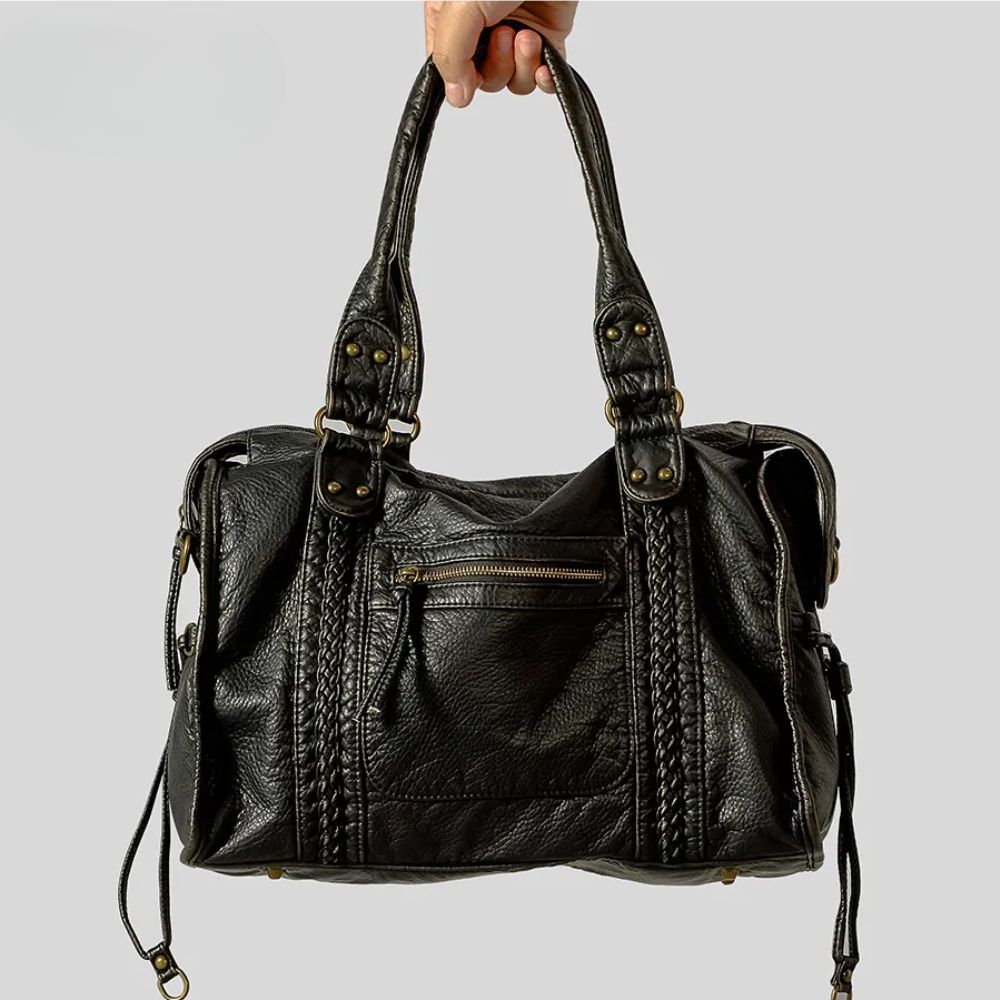 Soline vintage vegan leather shoulder bag