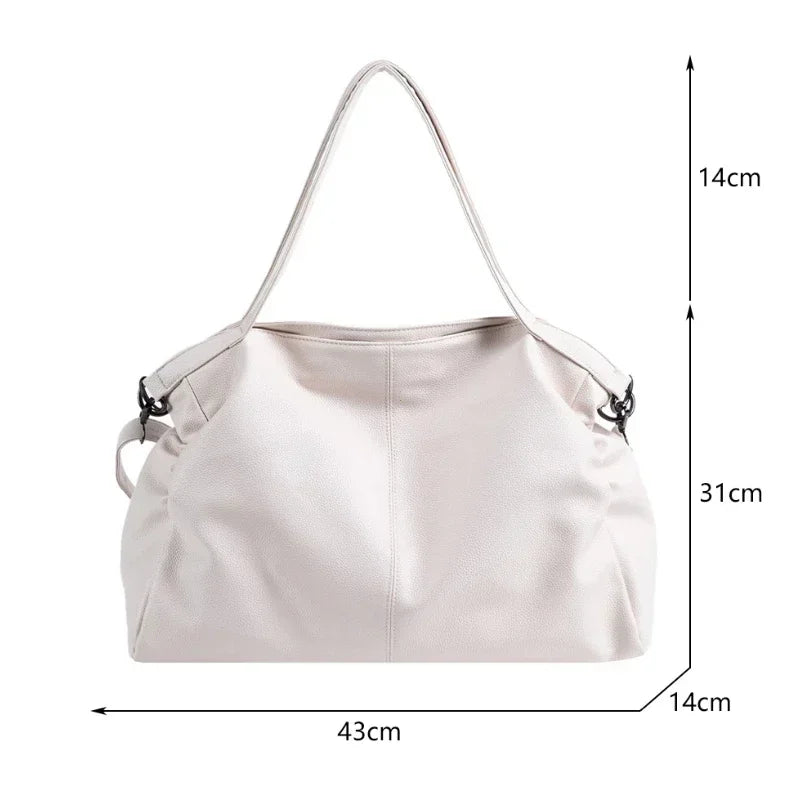 large soft leather school bag with zipper - Ezia