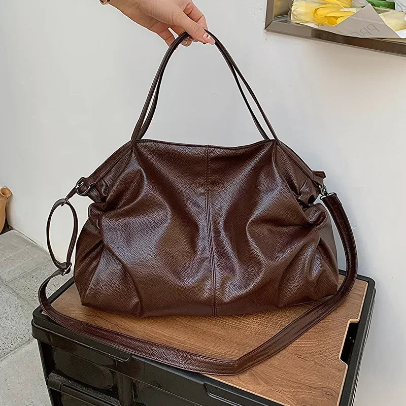large soft leather school bag with zipper - Ezia