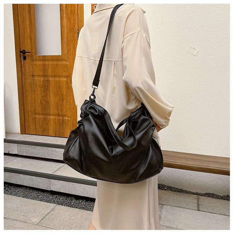 large soft leather school bag with zipper - Ezia