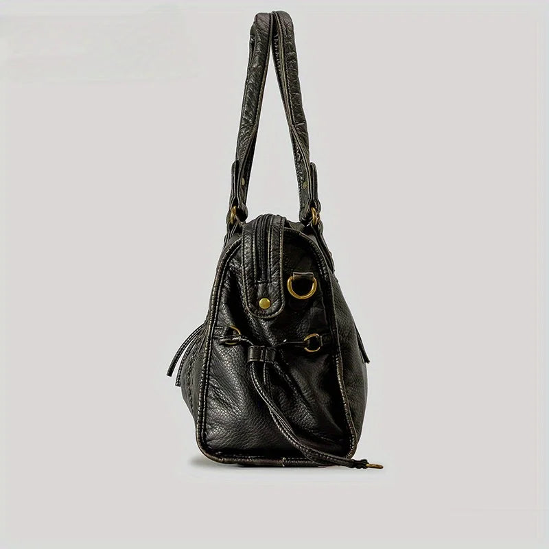 Soline vintage vegan leather shoulder bag