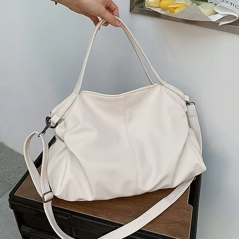 large soft leather school bag with zipper - Ezia