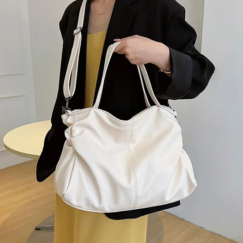 large soft leather school bag with zipper - Ezia