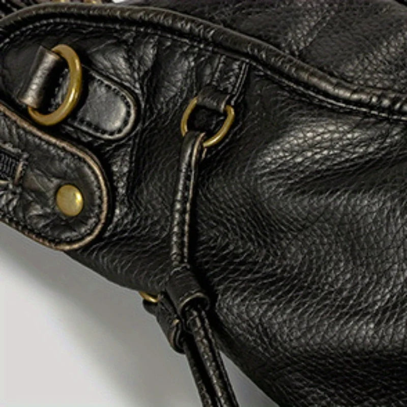 Soline vintage vegan leather shoulder bag