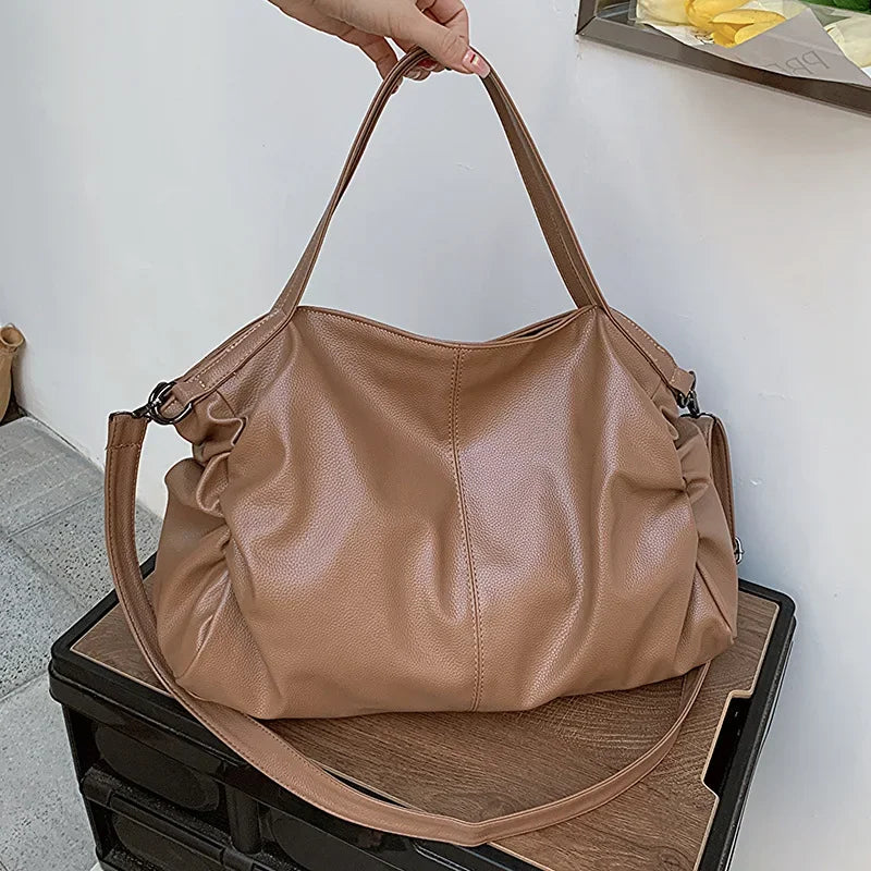large soft leather school bag with zipper - Ezia