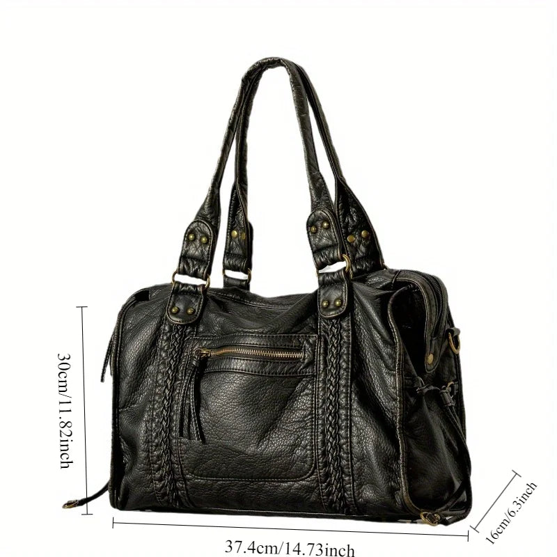 Soline vintage vegan leather shoulder bag