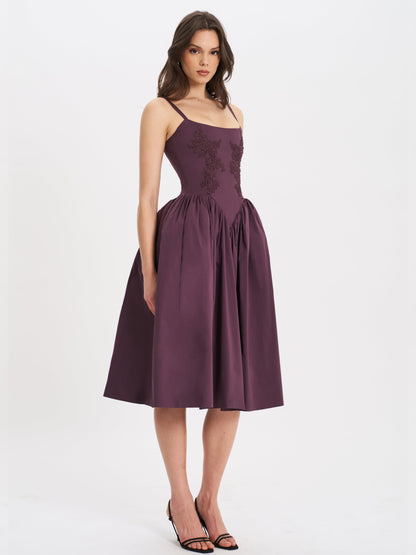 AMARA | LACE-UP MIDI DRESS