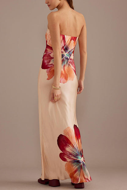 BECKY | SATIN FLORAL MAXI DRESS