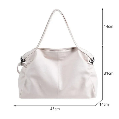 large soft leather school bag with zipper - Ezia