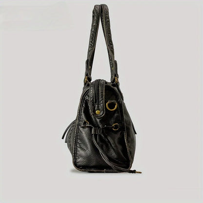 Soline vintage vegan leather shoulder bag