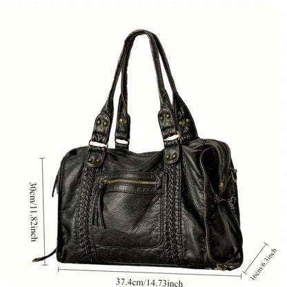 Soline vintage vegan leather shoulder bag
